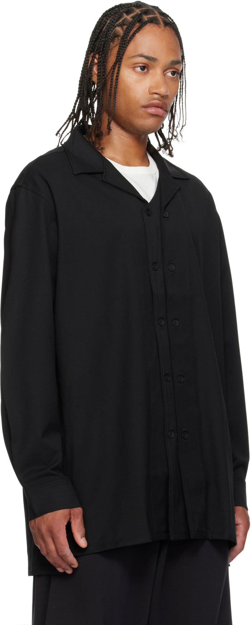 Y-3 Black Wool Adapt Overshirt