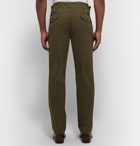 Rubinacci - Manny Tapered Pleated Cotton-Twill Trousers - Army green