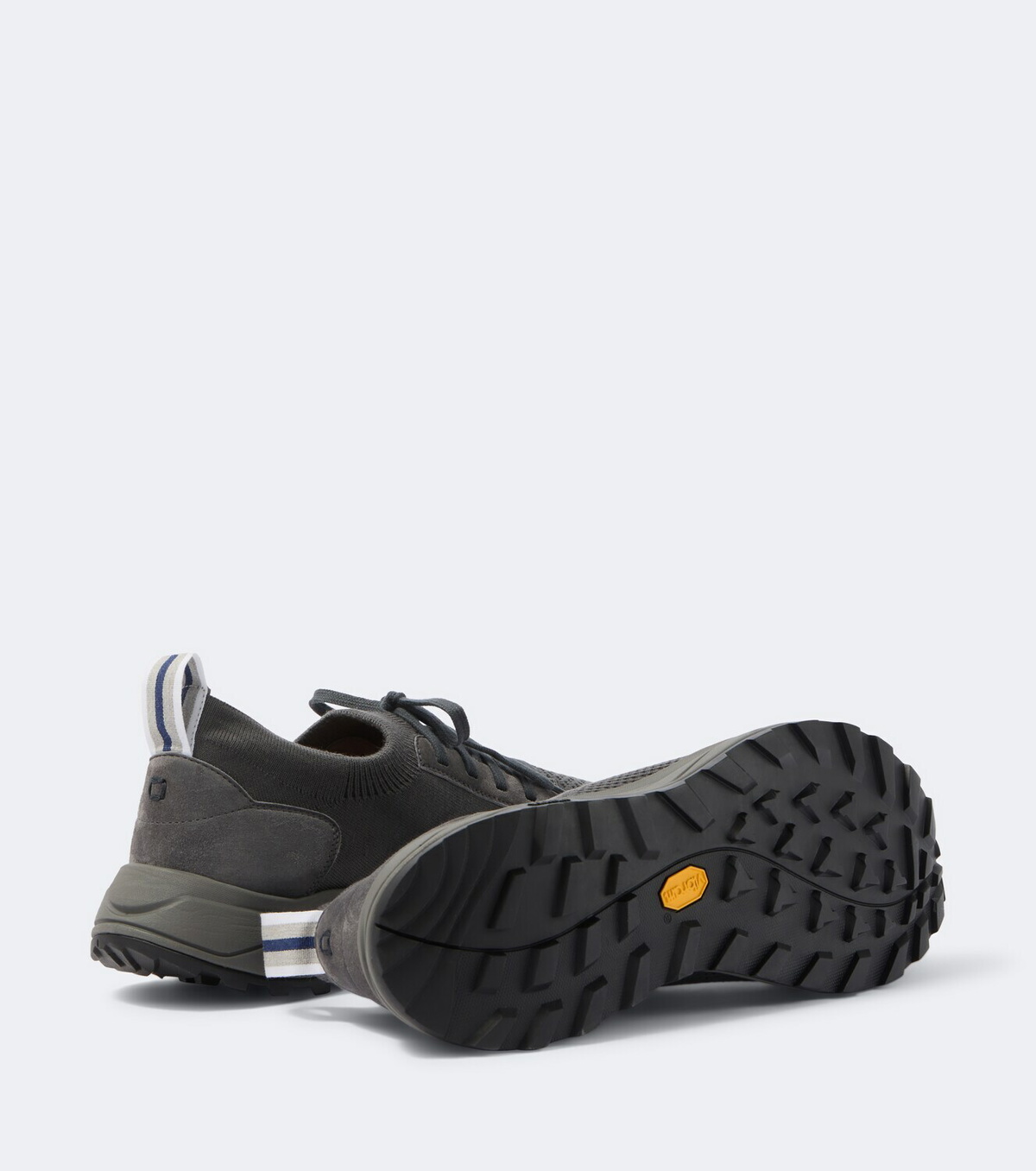 Fedeli Knitted suede-trimmed sneakers