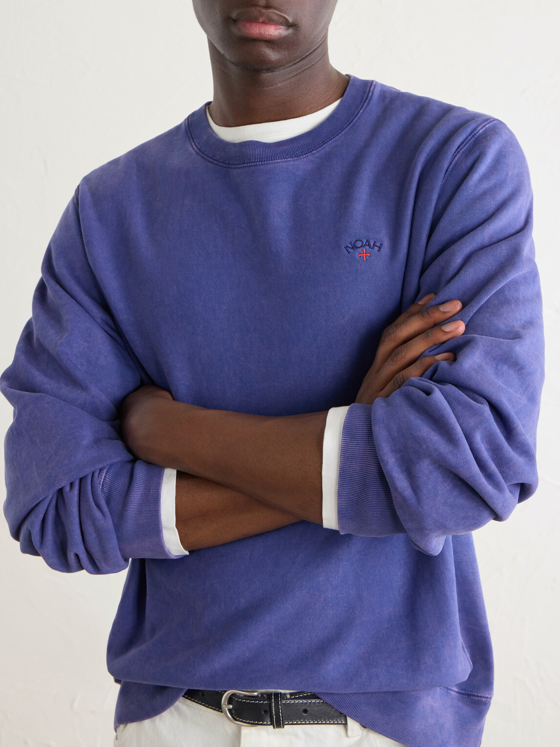 Noah - Logo-Embroidered Cotton-Jersey Sweatshirt - Blue