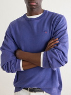 Noah - Logo-Embroidered Cotton-Jersey Sweatshirt - Blue