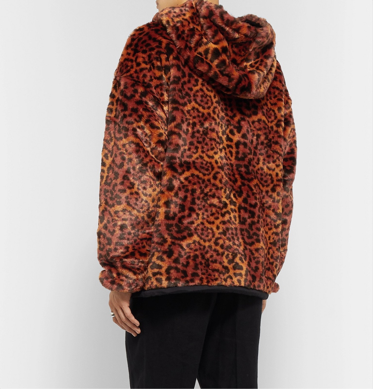 Aries - Leopard-Print Faux Fur Hoodie - Brown ARIES