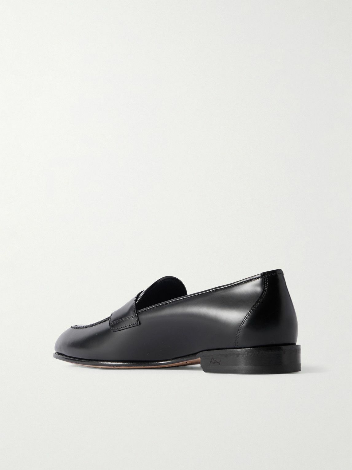 Brioni - Appia Leather Penny Loafers - Black