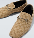 Gucci Horsebit GG Canvas distressed loafers