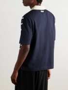Marni - Striped Cotton-Jersey Polo Shirt - Blue