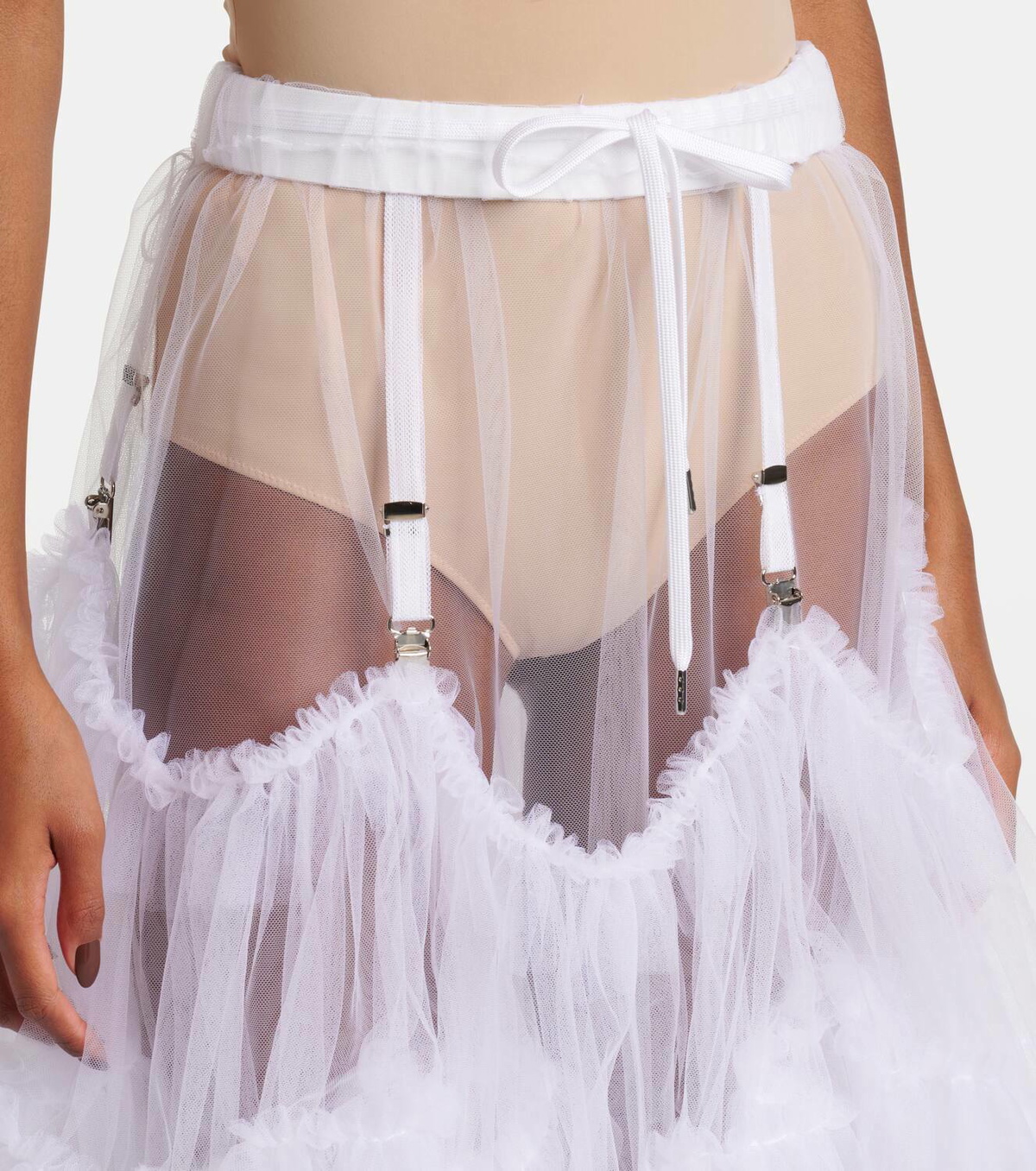 Noir Kei Ninomiya Sheer tulle midi skirt