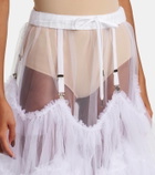 Noir Kei Ninomiya Sheer tulle midi skirt