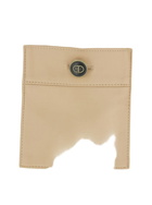 TwinSet Beige Crewneck Jacket With Logo Buttons In Leather Woman