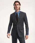 Brooks Brothers Men's Milano Fit Plaid 1818 Suit | Grey/Blue