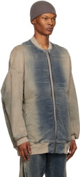 Rick Owens DRKSHDW Blue & Off-White Jumbo Denim Bomber Jacket