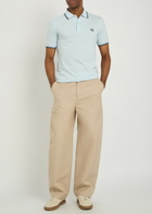 Fred Perry Twin Tipped Logo Piqué Cotton Polo Shirt Light Blue