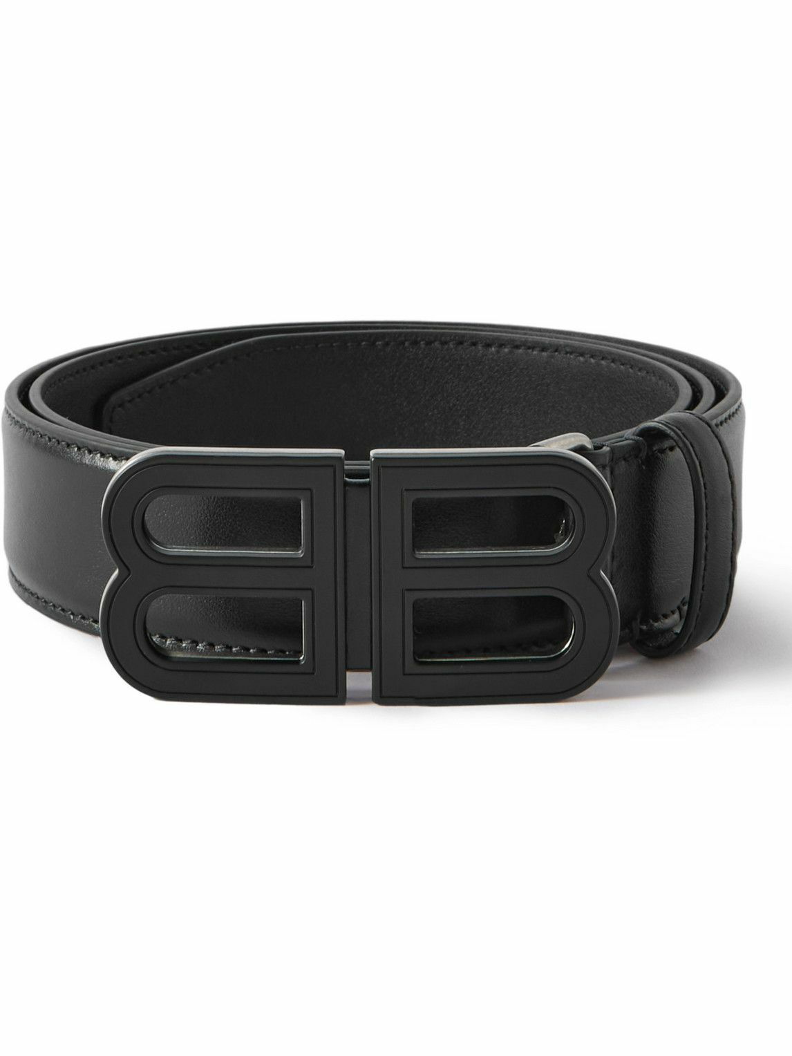 Balenciaga - 3.5cm Logo-Embellished Leather Belt - Black Balenciaga