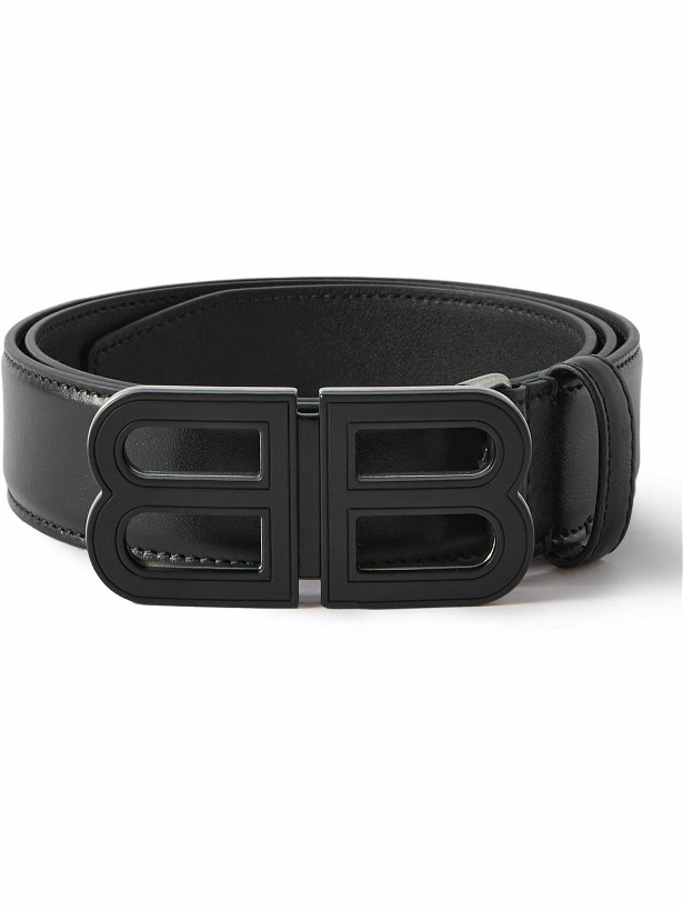 Photo: Balenciaga - 3.5cm Logo-Embellished Leather Belt - Black