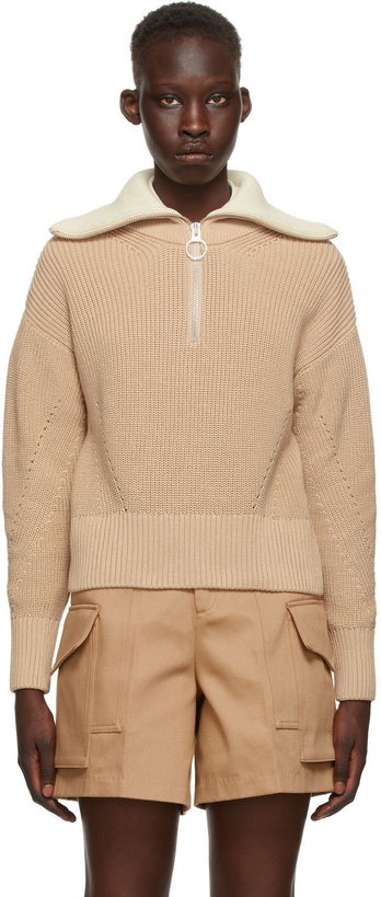 Photo: AMI Alexandre Mattiussi Tan Zipped Collar Sweater