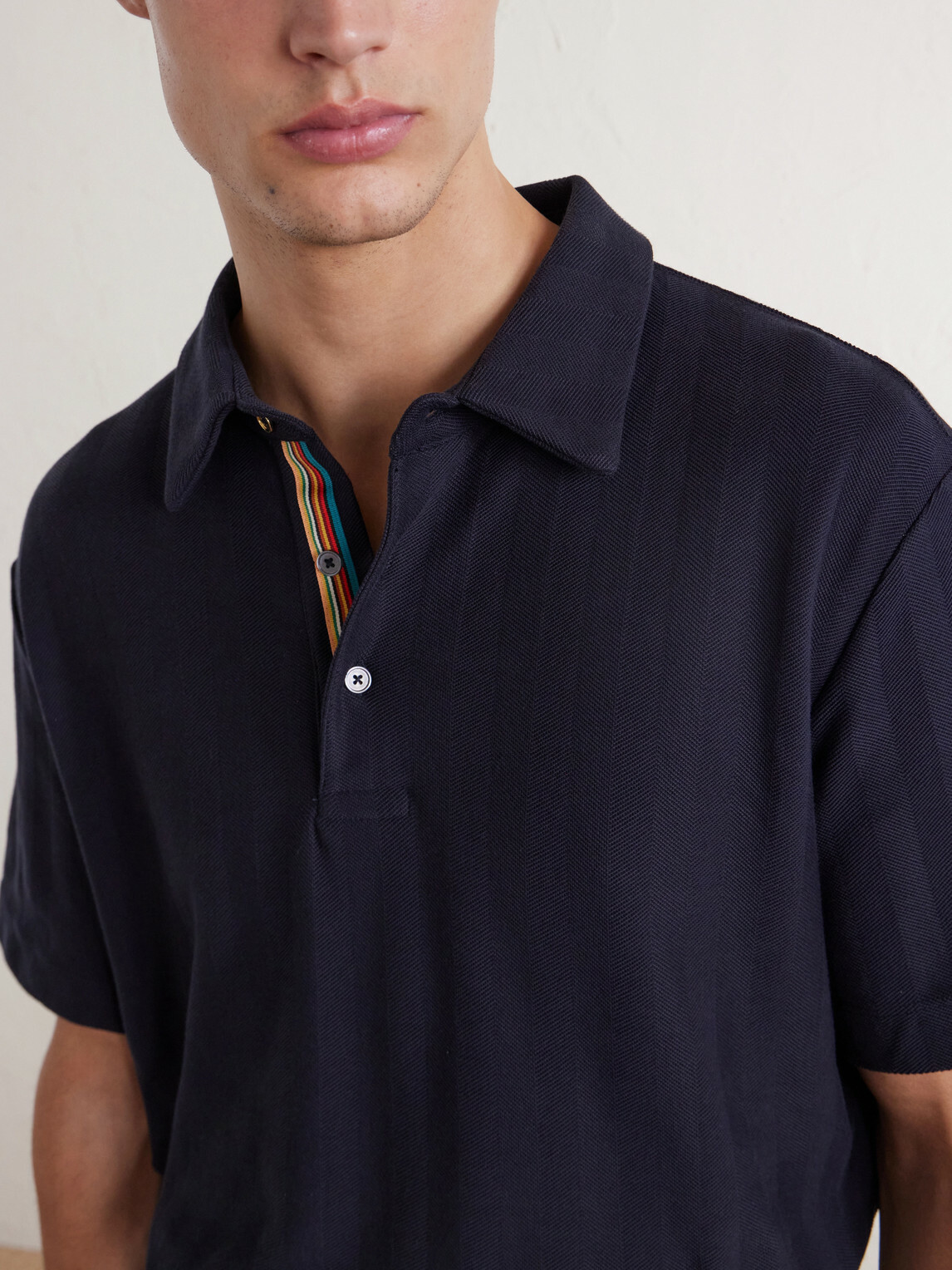 Paul Smith - Organic Herringbone Cotton-Piqué Polo Shirt - Blue