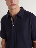 Paul Smith - Organic Herringbone Cotton-Piqué Polo Shirt - Blue