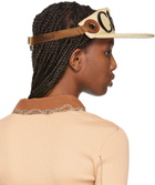 Chloé Beige Straw Logo Visor