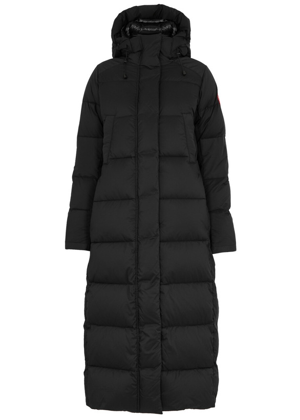 Photo: Canada Goose Women's Extra Small Black Alliston Quilted Feather-Light Shell Parka Coat Features a Drawstring Hood
