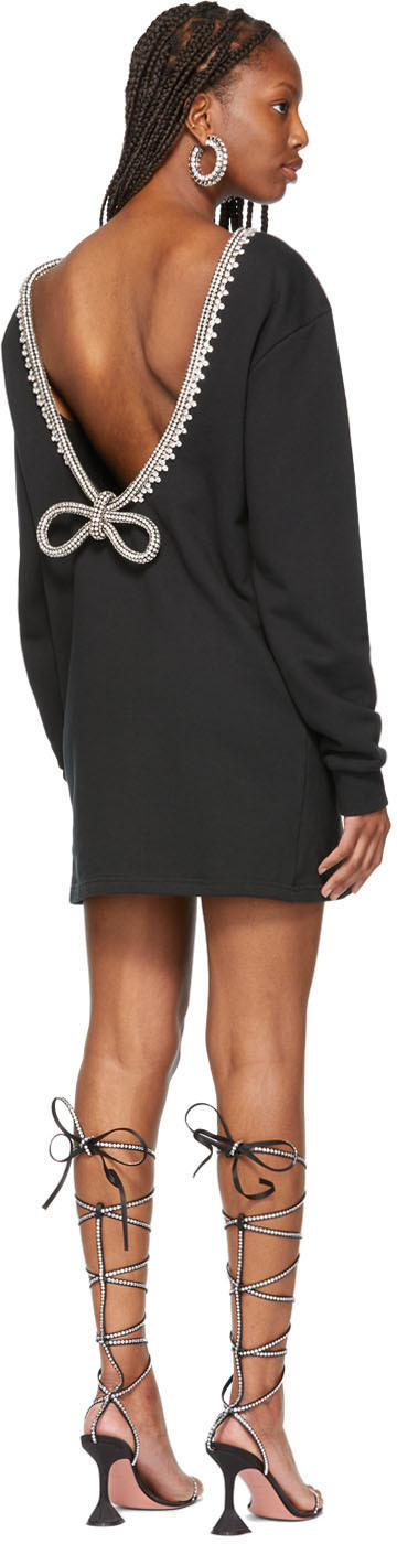 AREA Black Open Back Sweatshirt Dress AREA