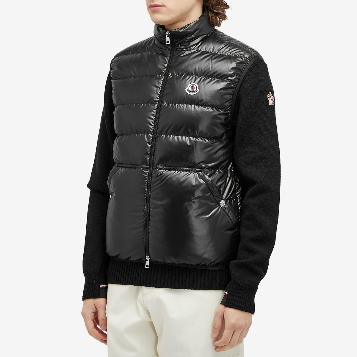 Moncler Men's Aube High Shine Vest in Black Moncler