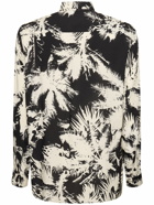 LANEUS Palm Print Viscose Shirt