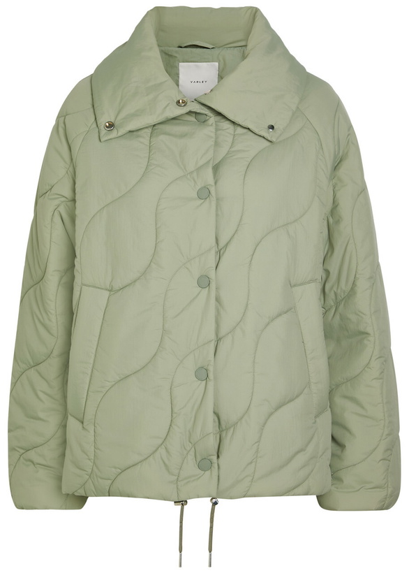 Photo: Varley Fabia Quilted Nylon Jacket Light Green