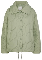 Varley Fabia Quilted Nylon Jacket Light Green