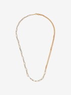 Yvonne Léon 18K White And Yellow Gold Collier Solitaire Boucle Chain Necklace