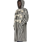 Loewe White and Black William De Morgan Striped Duffel Coat