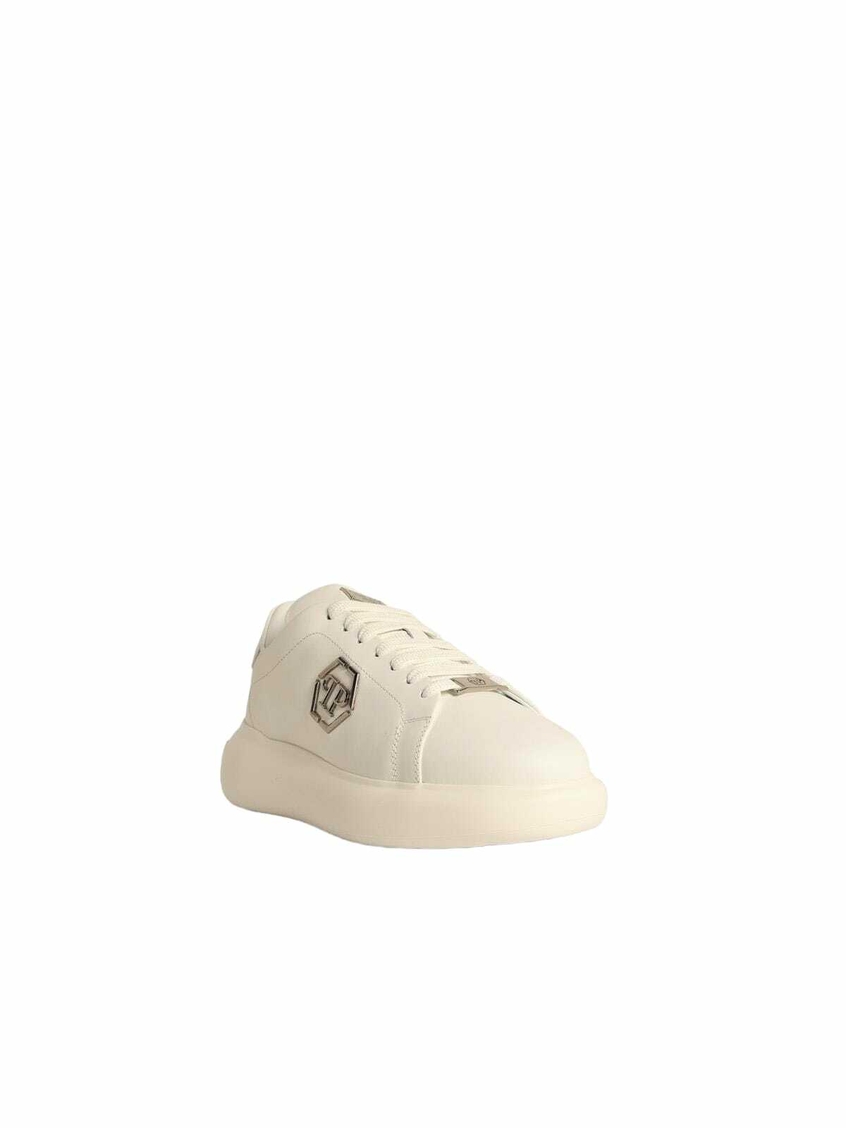 Philipp Plein low Top New Basic Hexagon White Leather Sneakers