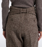 Magda Butrym Herringbone wool-blend wide-leg pants