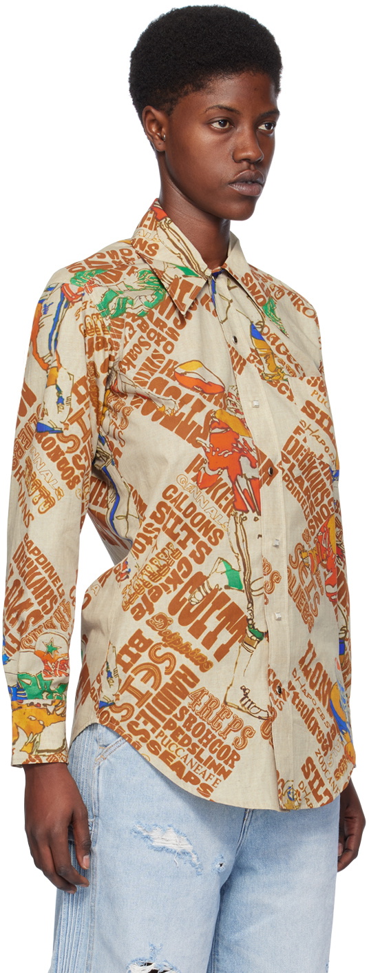 ERL Brown Printed Shirt