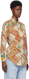 ERL Brown Printed Shirt