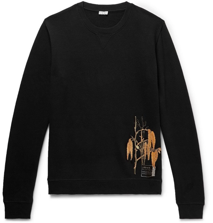Photo: Loewe - Printed Loopback Cotton-Jersey Sweatshirt - Men - Black