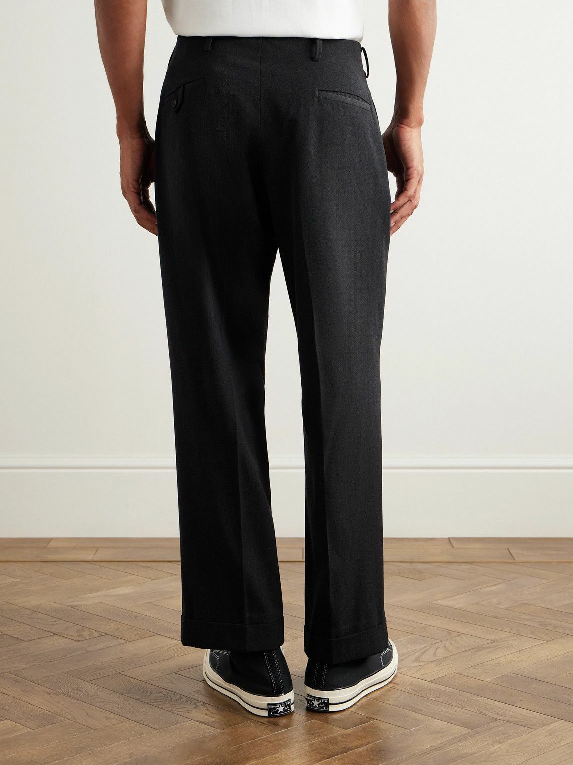 A.PRESSE - Straight-Leg Wool-Twill Trousers - Gray A.PRESSE