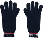 Thom Browne Navy Touchscreen Gloves
