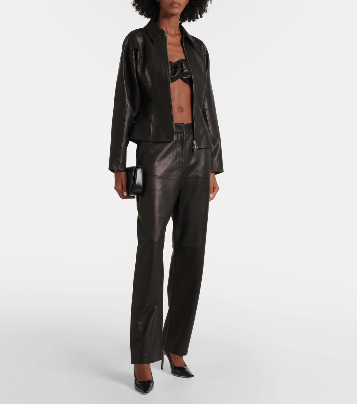 The Sei Leather straight pants