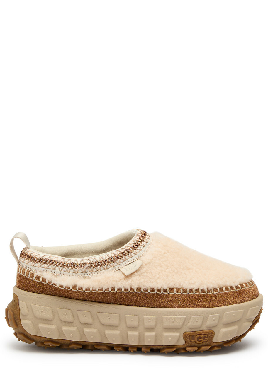 Ugg Venture Daze Cozy Shearling Flatform Shoes Beige Ugg