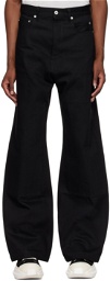 Rick Owens DRKSHDW Black Double Knee Geth Cut Jeans
