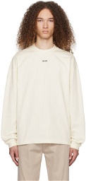 Hugo Off-White Relaxed Fit Long Sleeve T-Shirt