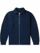 Bellerose - Allip Ribbed Wool Zip-Up Sweater - Blue