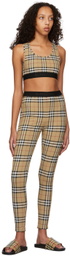 Burberry Beige Vintage Check Dalby Sports Bra