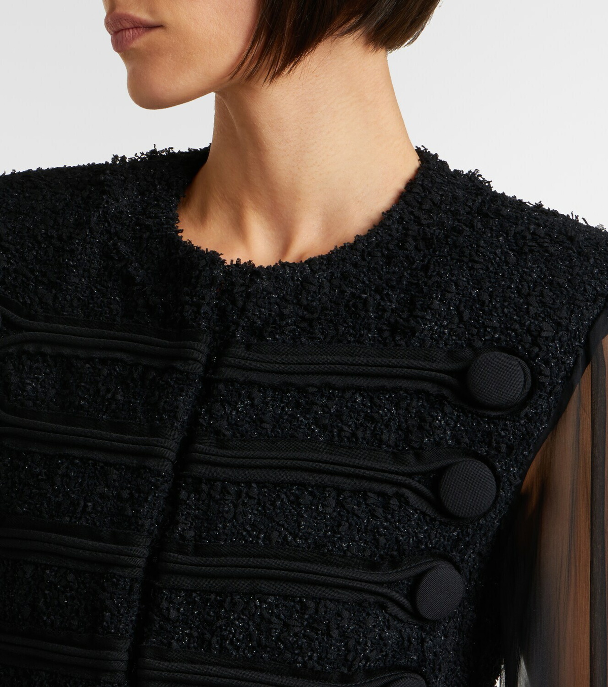 Balmain Silk-trimmed bouclé jacket