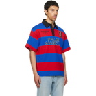 Palm Angels Blue & Red CB Palm Sport Stripes S/S Polo