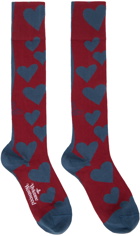 Vivienne Westwood Blue & Red Hearts Doll Socks