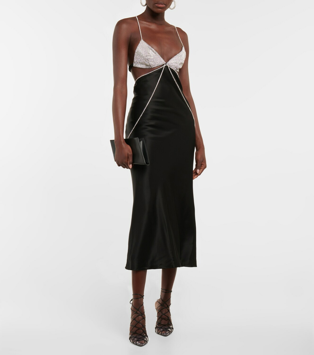 Dodo Bar Or Beatrice embellished silk satin dress