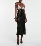 Dodo Bar Or Beatrice embellished silk satin dress