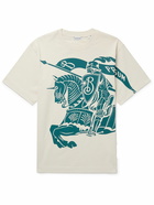 Burberry - Printed Cotton-Jersey T-Shirt - Neutrals