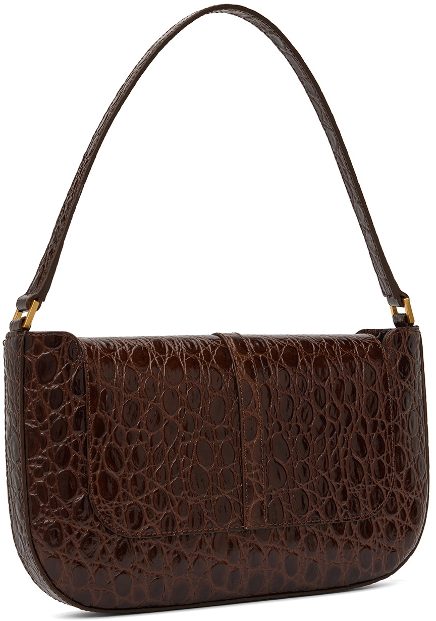 BY FAR Brown Croc Miranda Shoulder Bag By Far