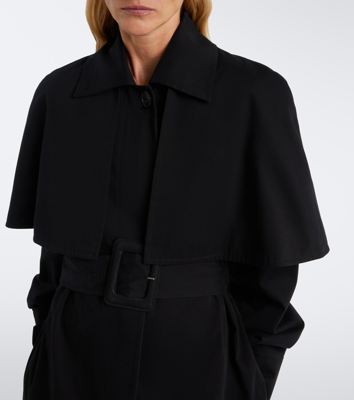 The Row Ayana caped cotton trench coat